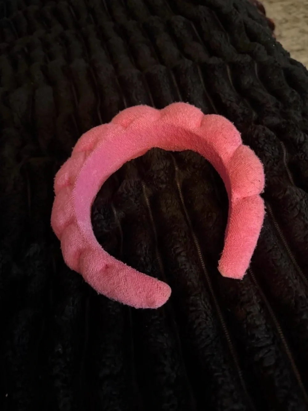 Plush Braided Pink Headband